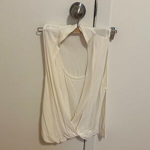 Elegant Cream Sleeveless Blouse